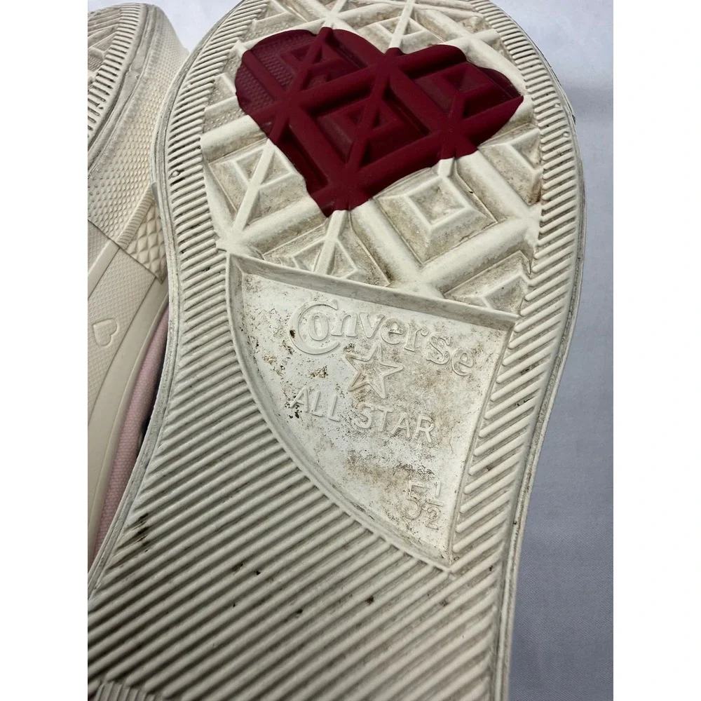 Converse Chuck Taylor All Star Lift Hearts High Top Pink Canvas Sneakers W 7.5